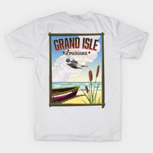 Grand Isle, Louisiana Travel poster T-Shirt